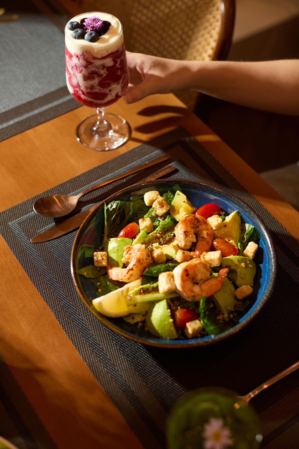 A salmon and grain recovery bowl