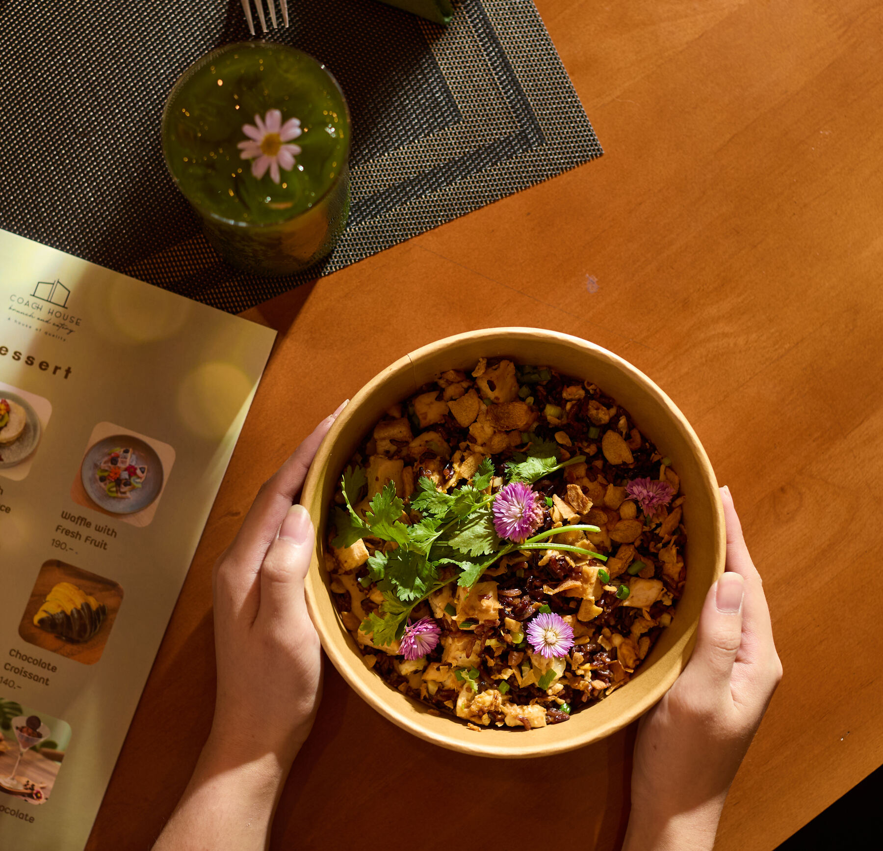 Herb and grain bowl